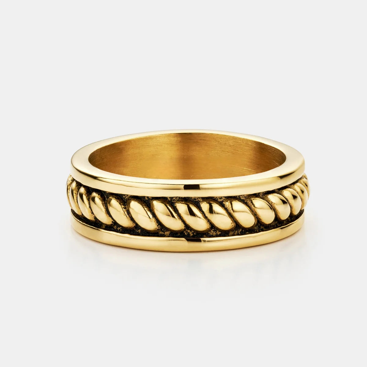 Rope Ring | Gold or Silver | Unisex | Stainless Steel | Twisted Rope Design | Classic Style | Steven & Levon