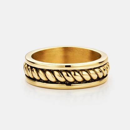 Rope Ring | Gold or Silver | Unisex | Stainless Steel | Twisted Rope Design | Classic Style | Steven & Levon