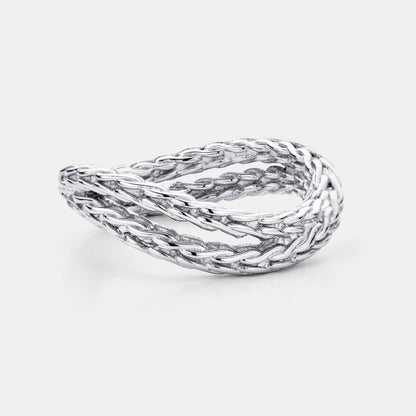 Rope Wrap Ring | Silver | Unisex | Stainless Steel | Twisted Design | Steven & Levon