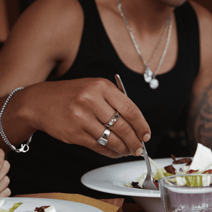 Vintage Stone Signet Ring | Gold or Silver | Unisex | Stainless | Classic Style | Steven & Levon
