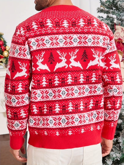 Reindeer Knit Jumper | Men's Festive Holiday Sweater | Christmas Design | Steven & Levon