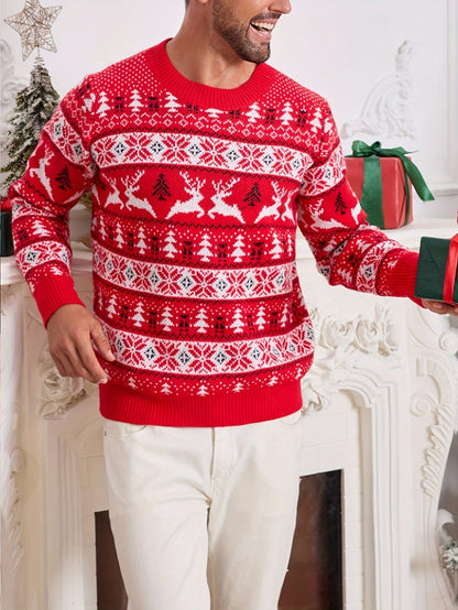Reindeer Knit Jumper | Men's Festive Holiday Sweater | Christmas Design | Steven & Levon