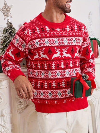 Reindeer Knit Jumper | Men's Festive Holiday Sweater | Christmas Design | Steven & Levon