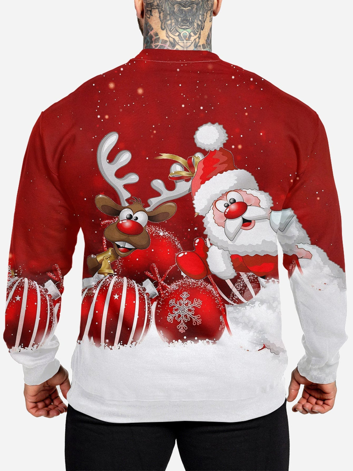 Santa & Reindeer Sweatshirt | Men's Crewneck | Festive Holiday Pullover | Steven & Levon