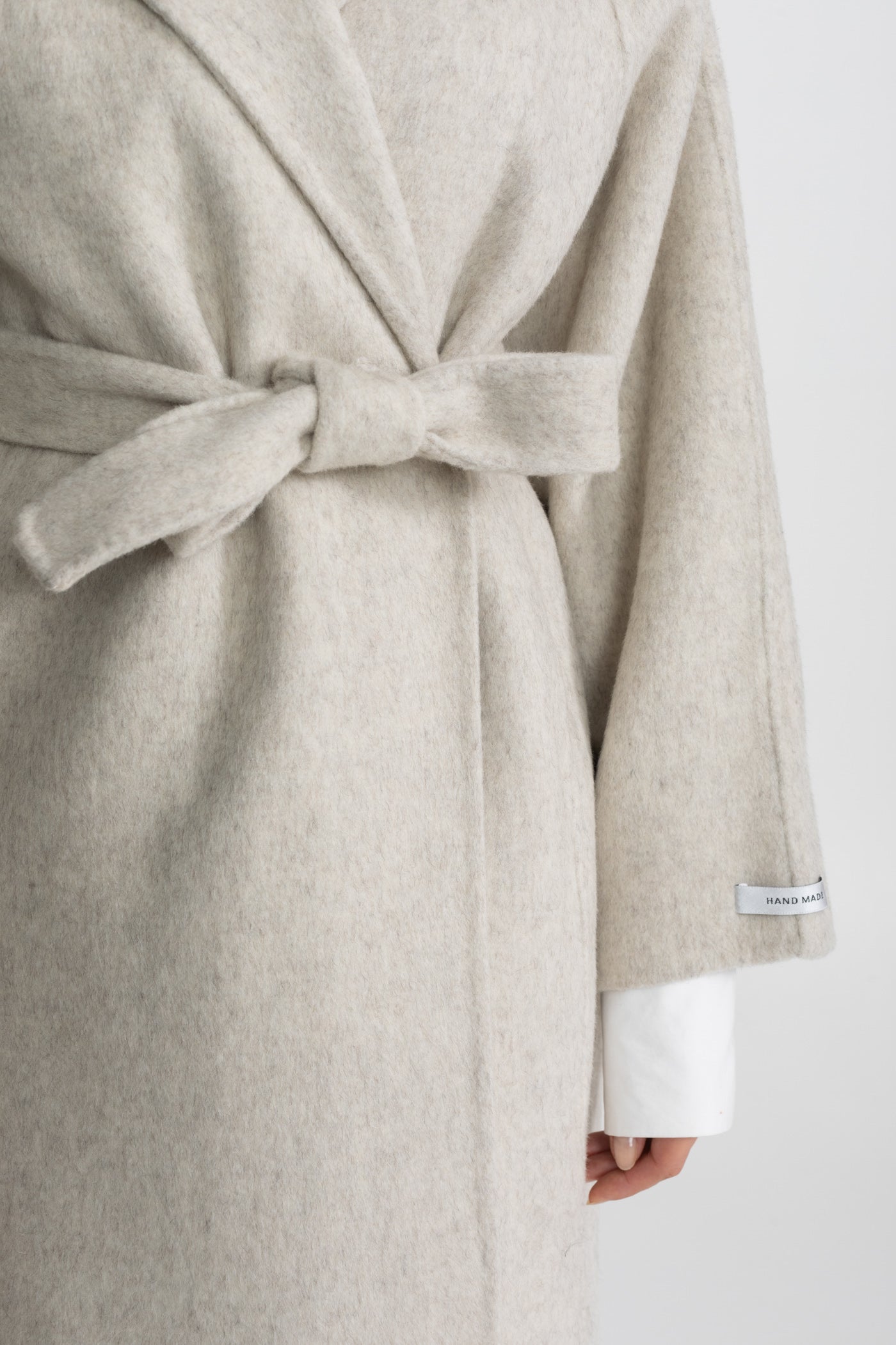 Midi Coat | Women | High Neck | Belted | Beige | Winter Overcoat | Steven & Levon