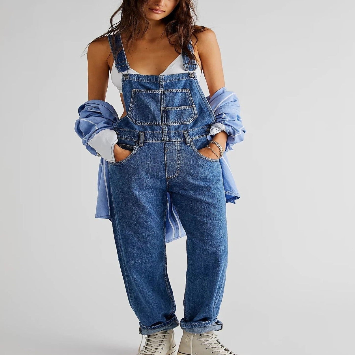 Denim Jumpsuit Effortless Cool | Women | Denim | Relaxed Fit One-Piece | Casual Everyday Wear | Steven & Levon