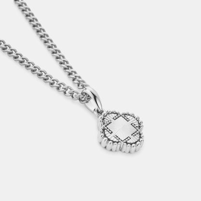 Silver Clover Pendant | Men | Stainless Steel | Four Leaf Design | Gift Jewellery | Steven & Levon