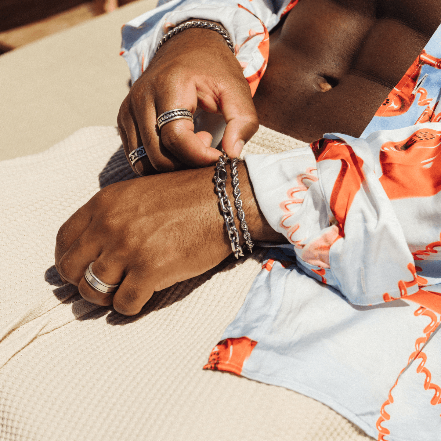Rope Bracelet | Men | Stainless Steel | Silver, Gold & Rose Gold | 5mm Twisted Chain | Steven & Levon