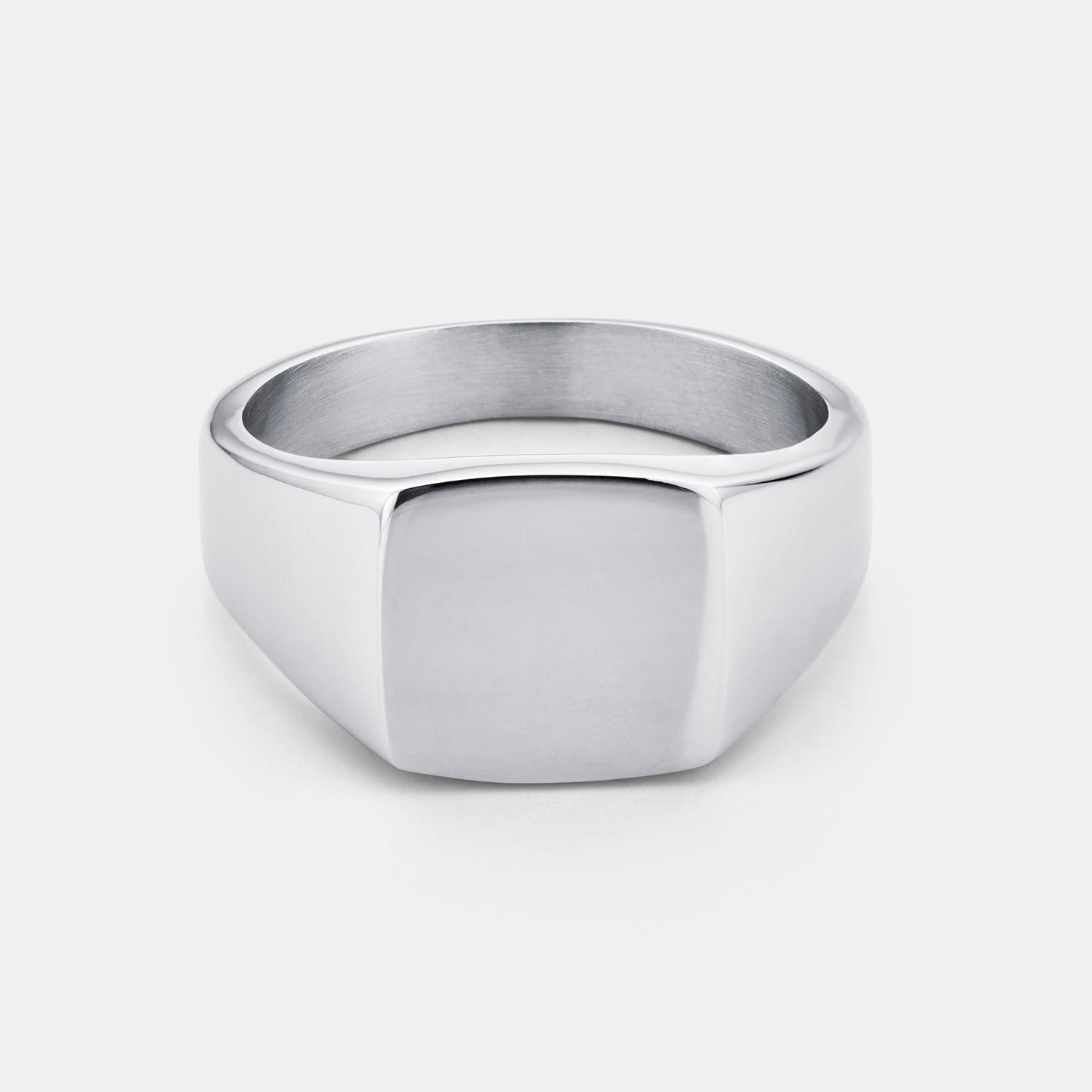 Square Signet Ring | Gold or Silver | Men | 316L Stainless Steel | Polished Face | Steven & Levon