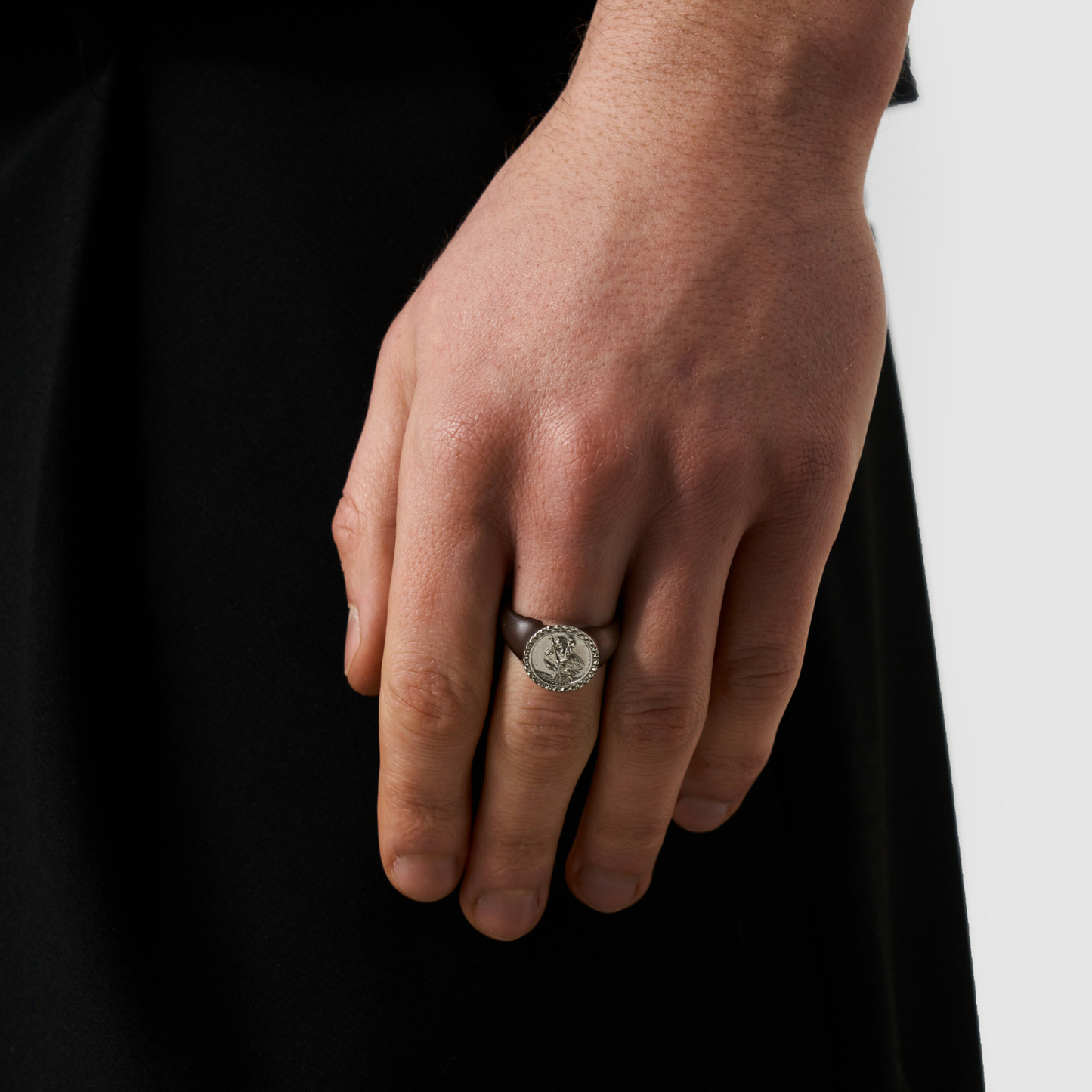 St Christopher Signet Ring | Gold or Silver | Unisex | Stainless Steel | Religious Design | St Christopher | Steven & Levon
