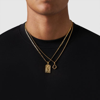 Gold Pendant Set | Unisex | Stainless Steel | Customisable Jewellery | Layered Necklace Set | Steven & Levon