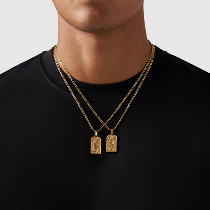 Gold Pendant Set | Unisex | Stainless Steel | Customisable Jewellery | Layered Necklace Set | Steven & Levon