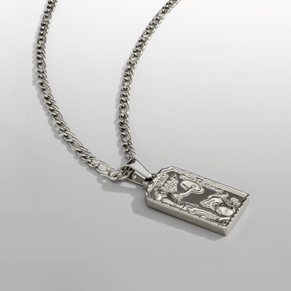 Silver St Michael Pendant | Men | Stainless Steel | Religious Design | Necklace | Steven & Levon