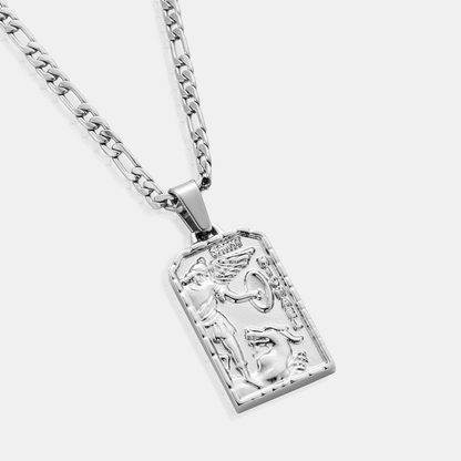 Silver St Michael Pendant | Men | Stainless Steel | Religious Design | Necklace | Steven & Levon
