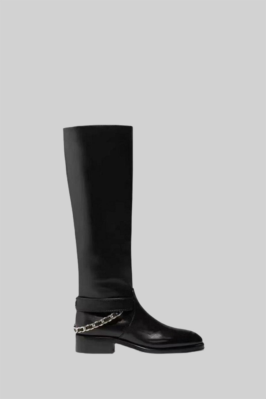 Equestrian Leather Boots | Women's Knee High Boots | Women | Back Chain | Black | Steven & Levon