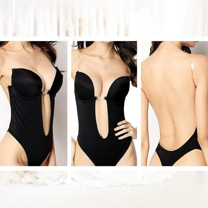 Backless Bodysuit Bra | Women's Seamless Shapewear | Invisible Support | Low Back | Tummy Control | Steven & Levon