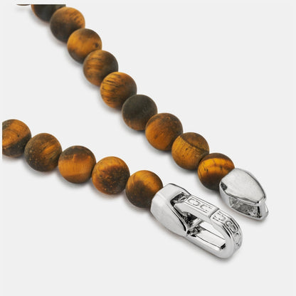 Tiger's Eye Lock Bracelet | Men | Tiger's Eye & Gold or Silver | Adjustable Bracelet | Steven & Levon