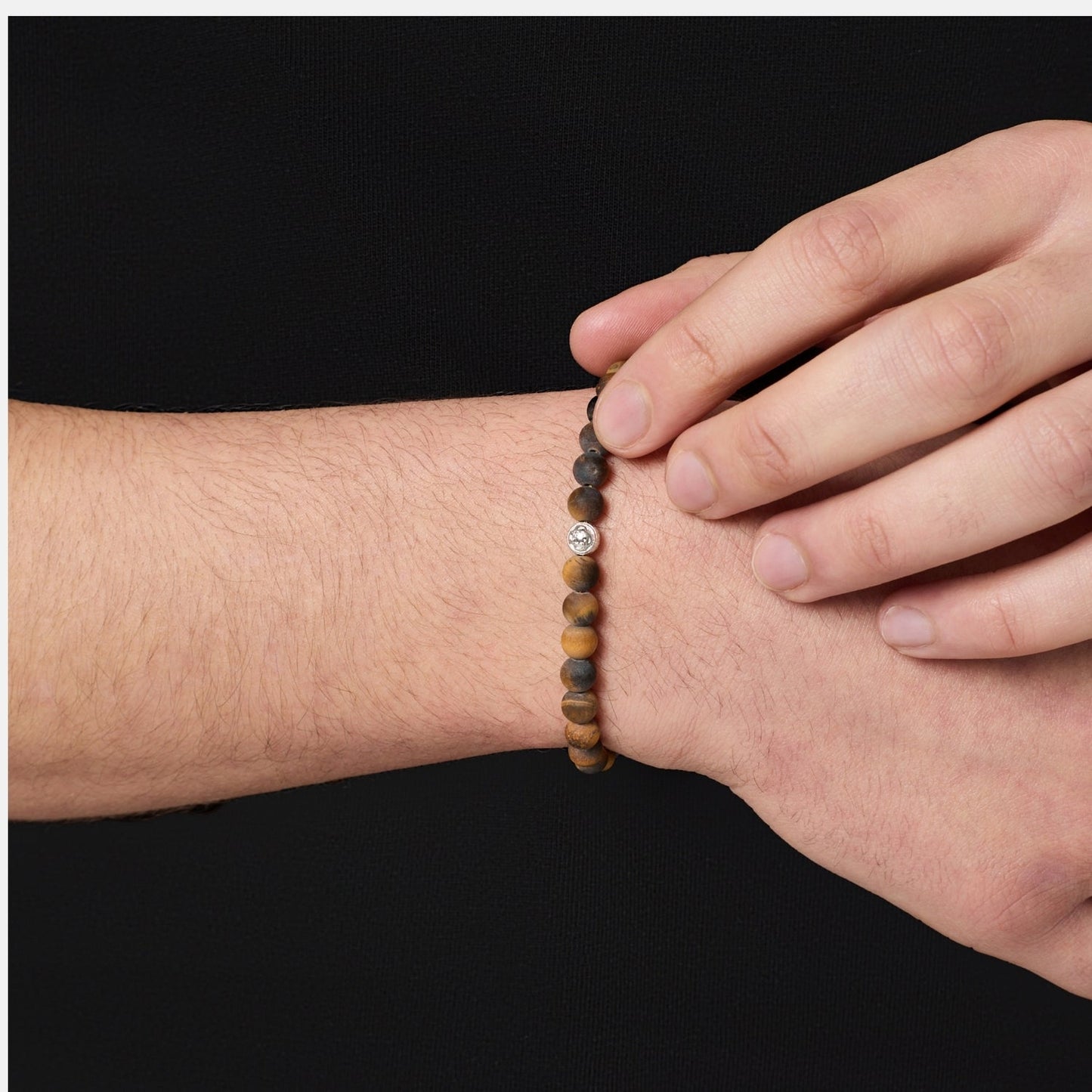 Tiger's Eye Lock Bracelet | Men | Tiger's Eye & Gold or Silver | Adjustable Bracelet | Steven & Levon