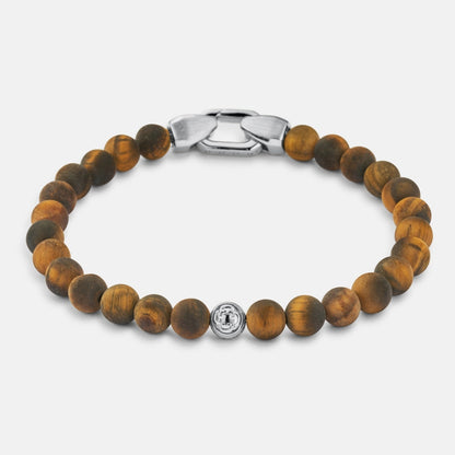 Tiger's Eye Lock Bracelet | Men | Tiger's Eye & Gold or Silver | Adjustable Bracelet | Steven & Levon