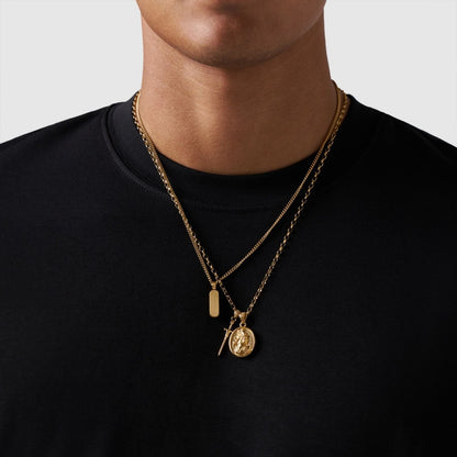 Gold Pendant Set | Unisex | Stainless Steel | Customisable Jewellery | Layered Necklace Set | Steven & Levon