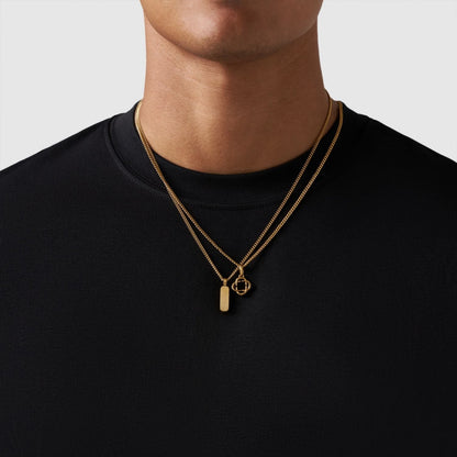Gold Pendant Set | Unisex | Stainless Steel | Customisable Jewellery | Layered Necklace Set | Steven & Levon