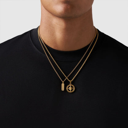 Gold Pendant Set | Unisex | Stainless Steel | Customisable Jewellery | Layered Necklace Set | Steven & Levon