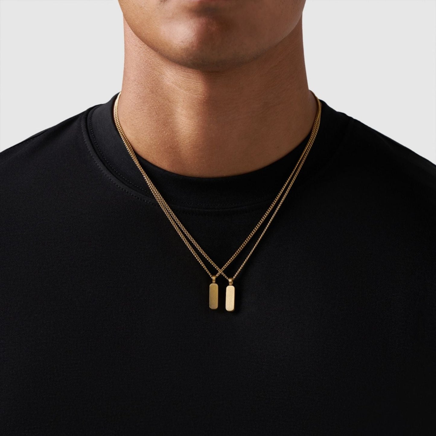 Gold Pendant Set | Unisex | Stainless Steel | Customisable Jewellery | Layered Necklace Set | Steven & Levon