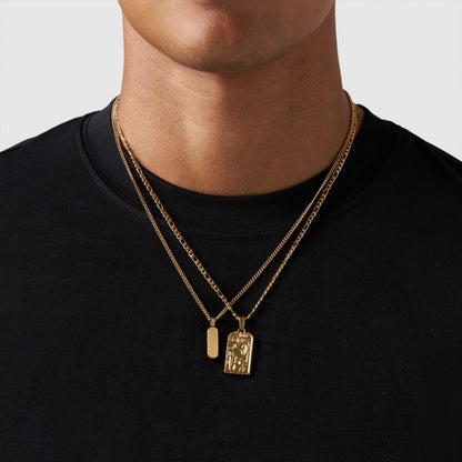 Gold Pendant Set | Unisex | Stainless Steel | Customisable Jewellery | Layered Necklace Set | Steven & Levon