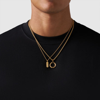 Gold Pendant Set | Unisex | Stainless Steel | Customisable Jewellery | Layered Necklace Set | Steven & Levon