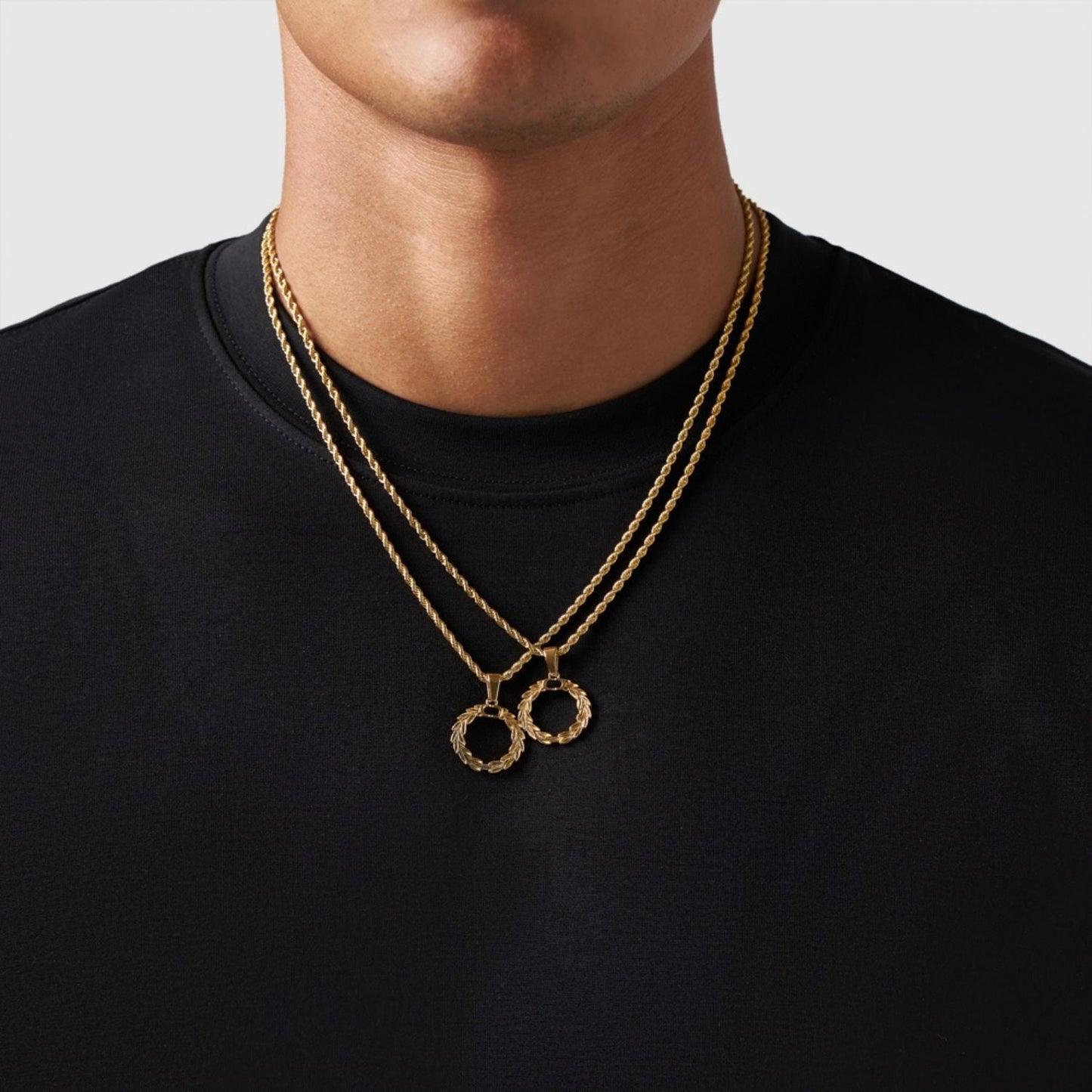 Gold Pendant Set | Unisex | Stainless Steel | Customisable Jewellery | Layered Necklace Set | Steven & Levon