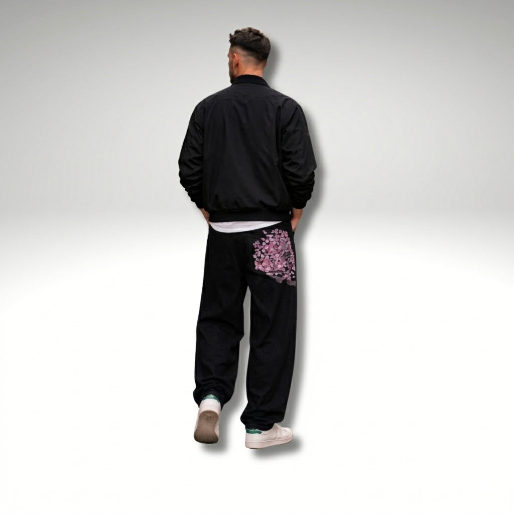 Bloomstride - Wide-Leg Embroidered Street Style Jeans  Everyday Street Styling