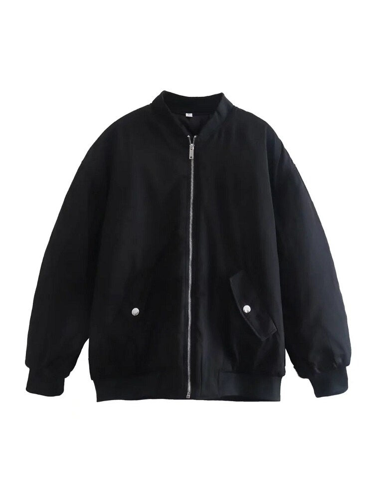 Oversized Bomber Jacket | Women | Zip-Up Casual Outerwear | Relaxed Fit | Steven & Levon