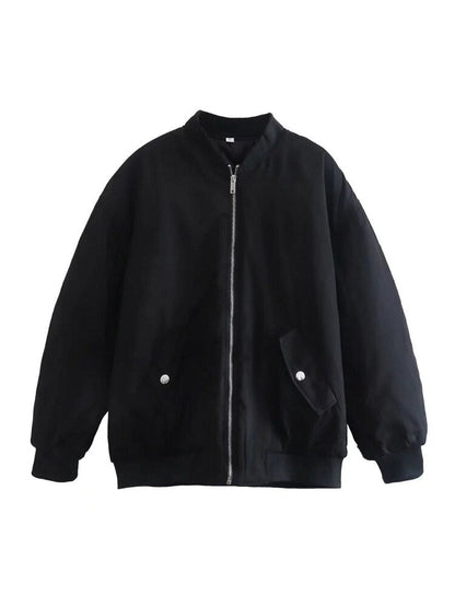 Oversized Bomber Jacket | Women | Zip-Up Casual Outerwear | Relaxed Fit | Steven & Levon