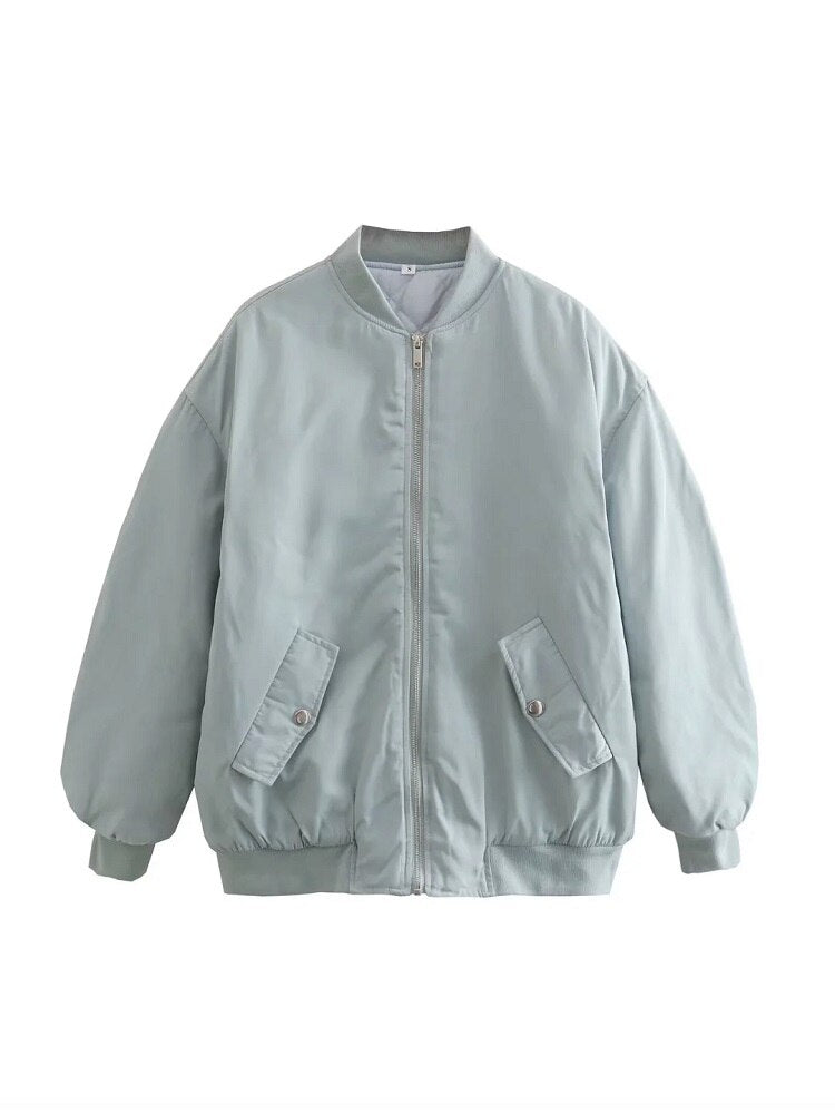 Oversized Bomber Jacket | Women | Zip-Up Casual Outerwear | Relaxed Fit | Steven & Levon