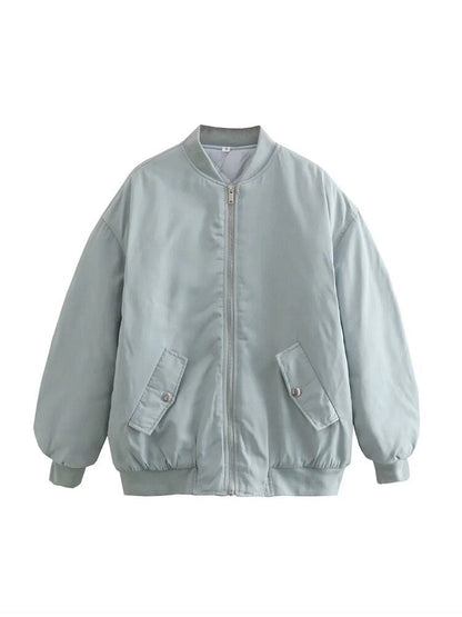 Oversized Bomber Jacket | Women | Zip-Up Casual Outerwear | Relaxed Fit | Steven & Levon