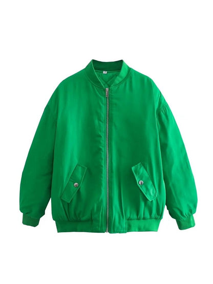 Oversized Bomber Jacket | Women | Zip-Up Casual Outerwear | Relaxed Fit | Steven & Levon