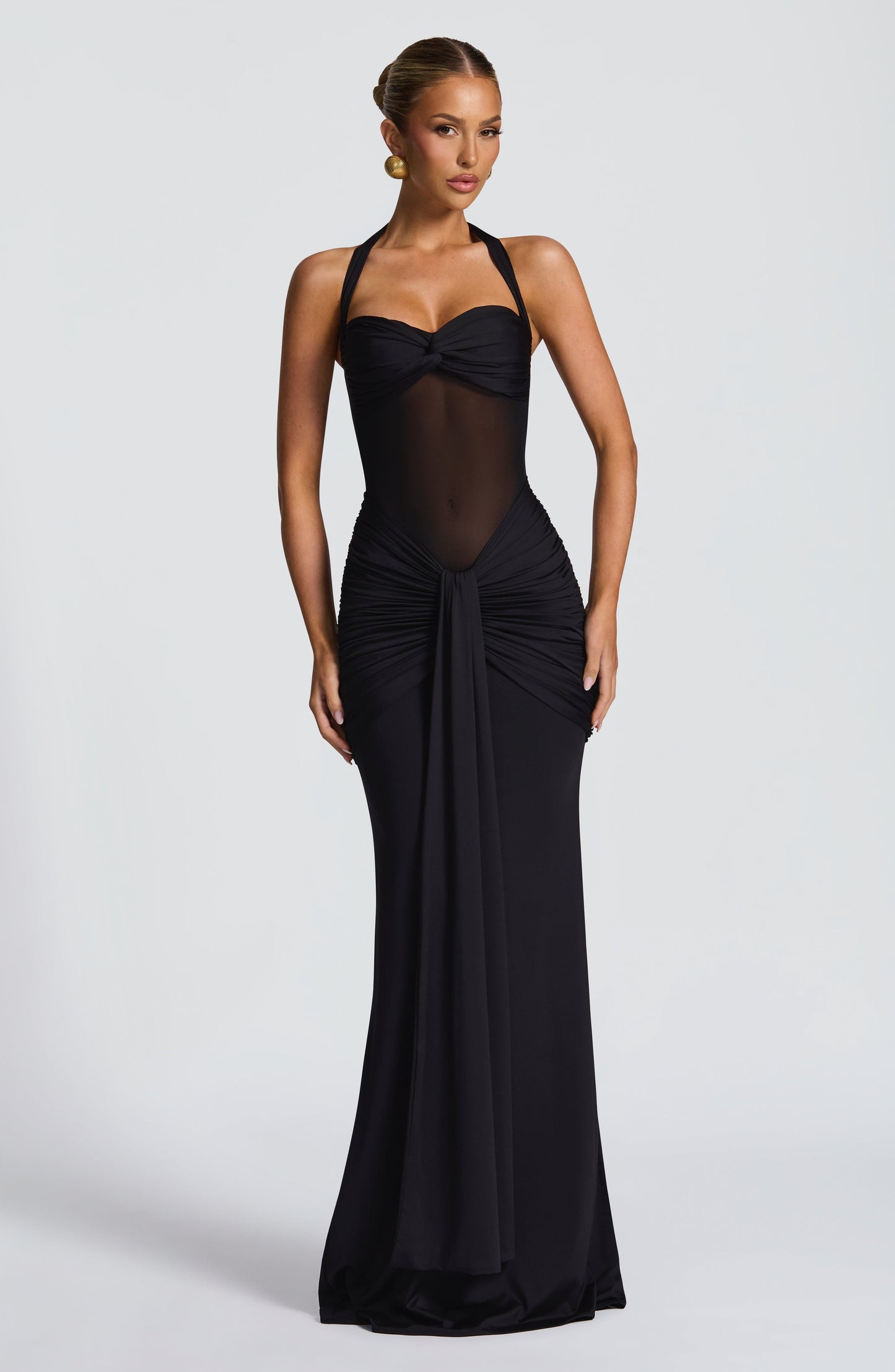 Women's Black Maxi Dress | Halter Neck Evening Dress | Elegant Occasion Wear | Steven & Levon