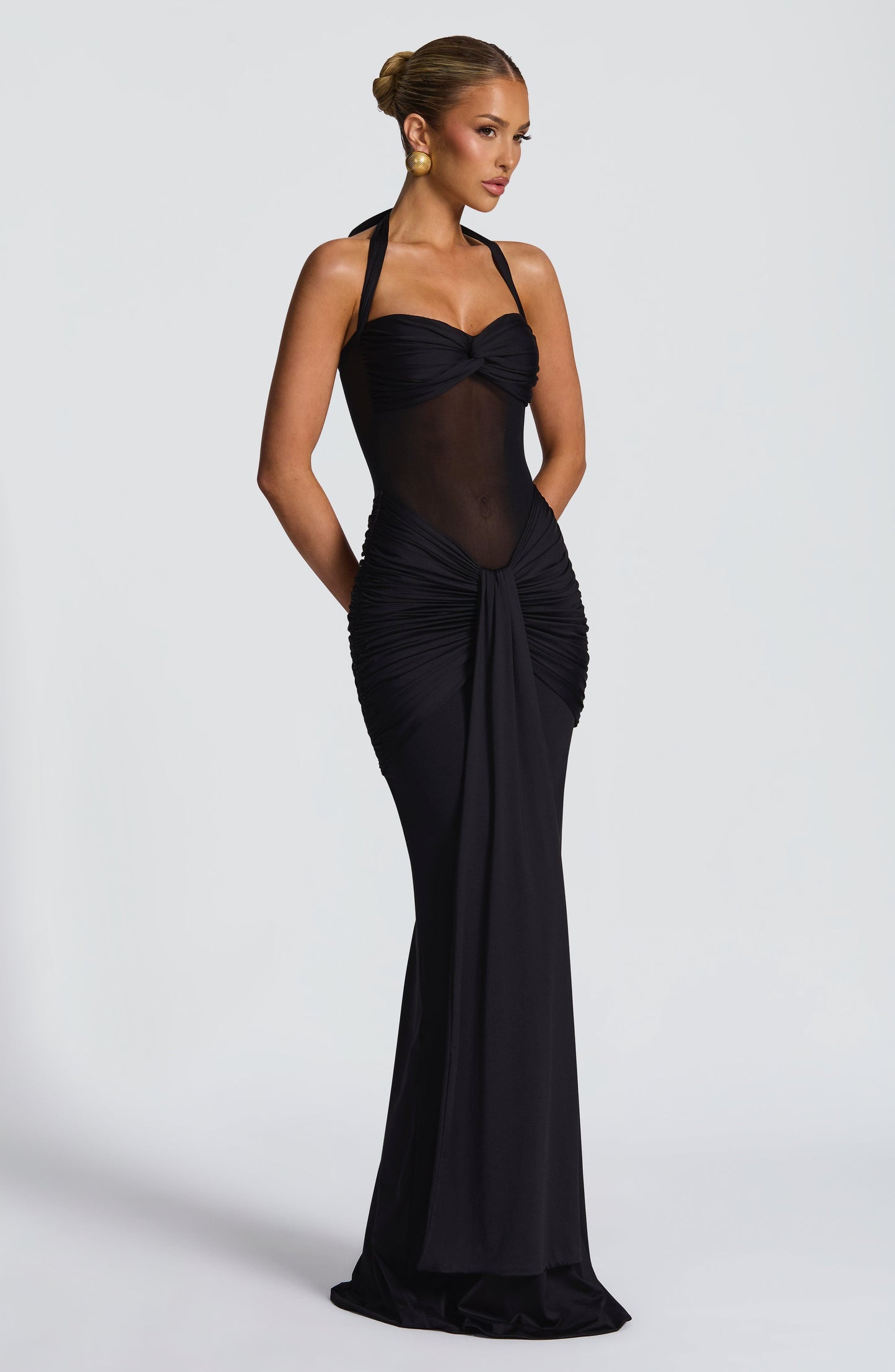 Women's Black Maxi Dress | Halter Neck Evening Dress | Elegant Occasion Wear | Steven & Levon