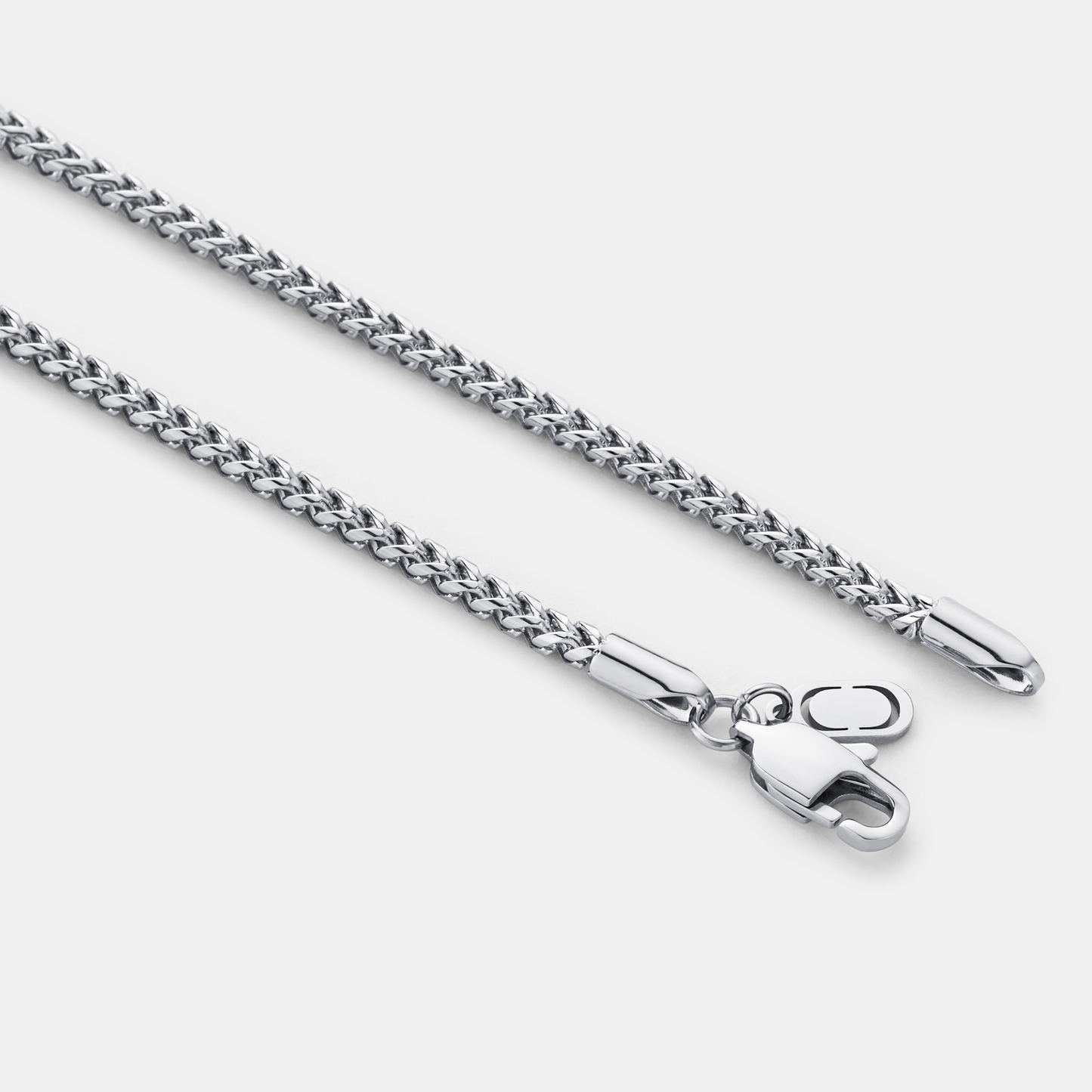 Silver Wheat Chain | Men | 3mm Stainless Steel | Braided Link Design | Statement Necklace | Steven & Levon