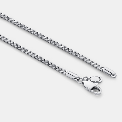 Silver Wheat Chain | Men | 3mm Stainless Steel | Braided Link Design | Statement Necklace | Steven & Levon