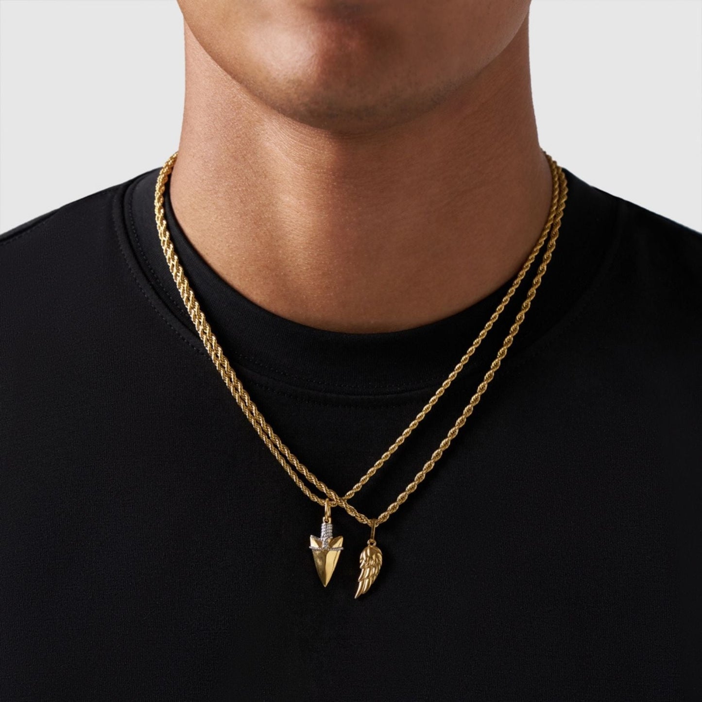 Gold Pendant Set | Unisex | Stainless Steel | Customisable Jewellery | Layered Necklace Set | Steven & Levon