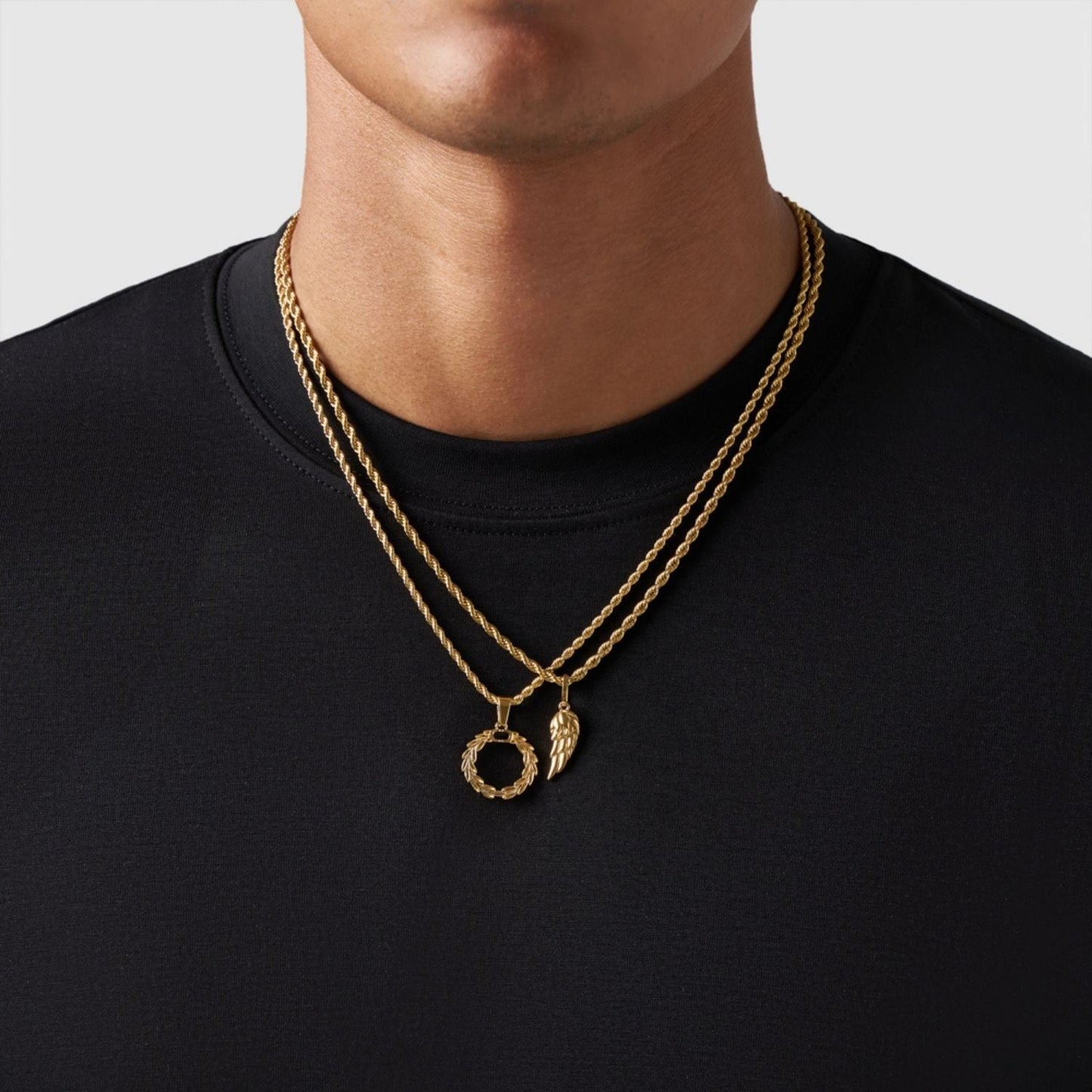 Gold Pendant Set | Unisex | Stainless Steel | Customisable Jewellery | Layered Necklace Set | Steven & Levon