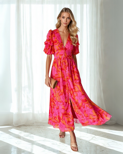 Women's Summer Floral Maxi Dress | Women | Lightweight Fabric | Steven & Levon