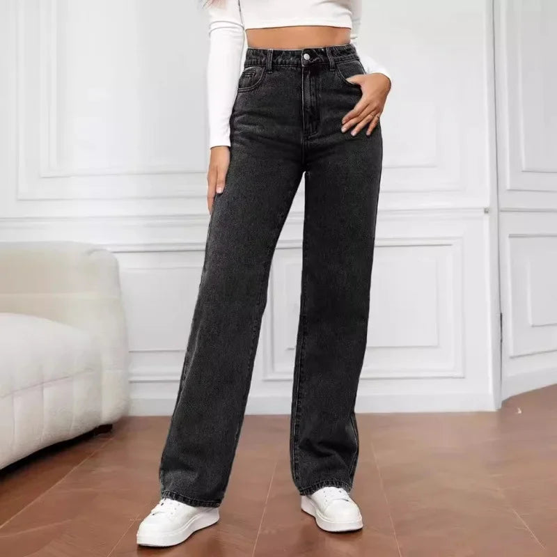 Women's High-Waist Wide-Leg Jeans | Relaxed Fit Denim Pants | Everyday Casual Wear | Steven & Levon