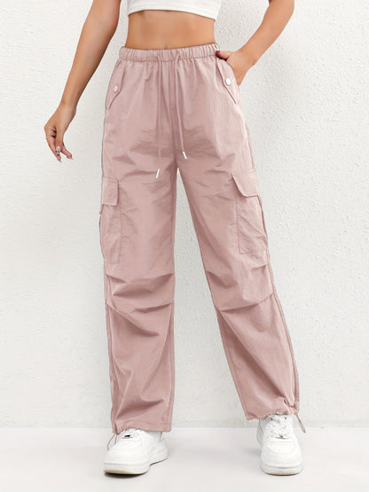 Women's Cargo Pocket Drawstring Pants | Relaxed Fit Casual Trousers | Lightweight Everyday Wear | Steven & Levon