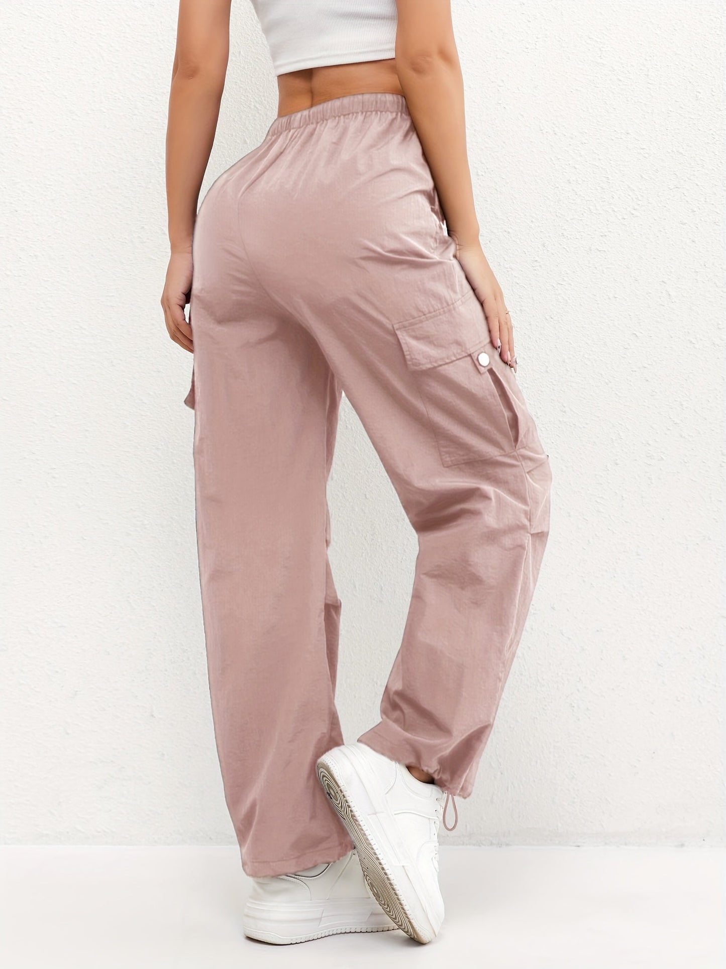 Women's Cargo Pocket Drawstring Pants | Relaxed Fit Casual Trousers | Lightweight Everyday Wear | Steven & Levon