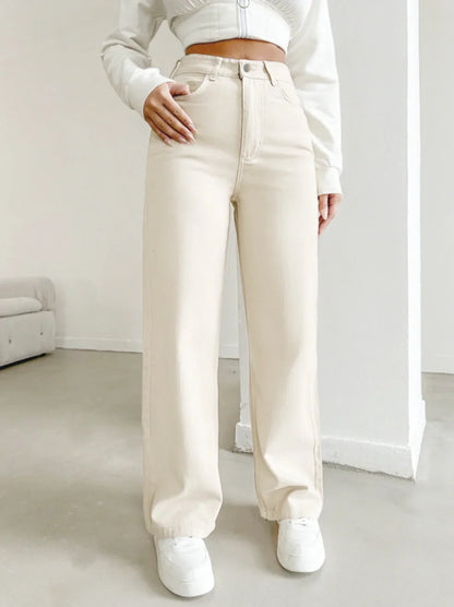 Women's High-Waist Straight-Leg Pants | Tailored Casual Trousers | Comfortable Everyday Wear | Steven & Levon