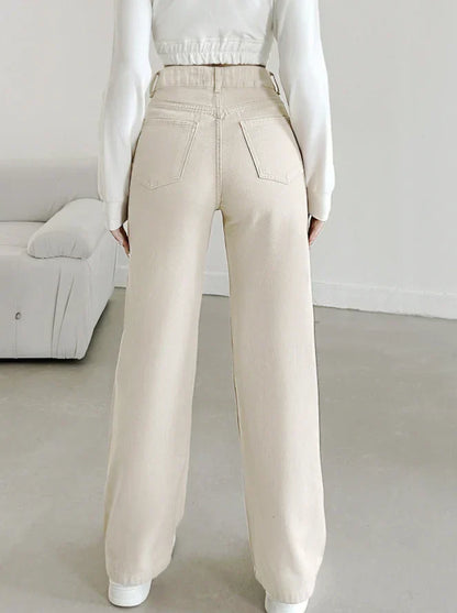 Women's High-Waist Straight-Leg Pants | Tailored Casual Trousers | Comfortable Everyday Wear | Steven & Levon